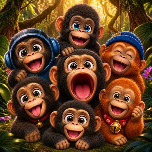 Ape Season logo with a crew of apes in the jungle